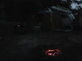 Campfire at Night at Primitive Spot #3 Buccaneer SP in Miss